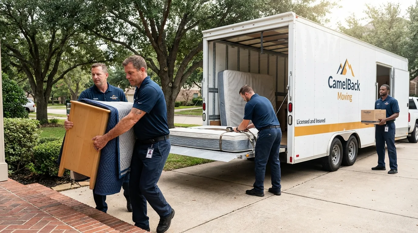 Crew loading residential truck for cross-state move from Dayton, OH